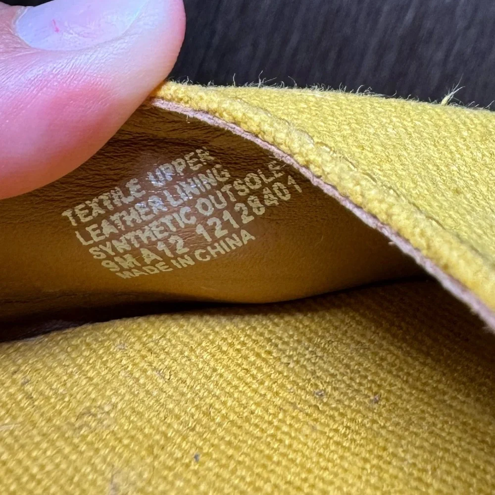 Tory Burch Linley size 9 yellow & tan Espadrille Wedge shoes